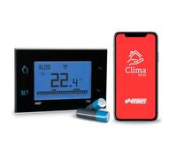 VEMER VE788700 TUO WiFi BATERÍA - Termostato Calefacción WiFi Inteligente, Control Remoto Desde Smartphone por App iOS y Android, Alimentación a Pilas, Negro