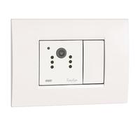 VEMER VE795000 Easyeye - Cámara WiFi de interior con aplicación dedicada, instalación de caja empotrable, 2 módulos, cámara de seguridad Full HD y tecnología de infrarrojos, alimentación 230 V, blanca