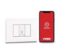 VEMER VE798200 Mini Time - Interruptor horario digital Bluetooth empotrable 1 módulo, temporizador con programación horaria y astronómica vía App para luces, puertas, persianas, color blanco