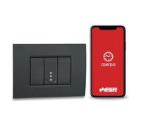 VEMER VE798300 Mini Time - Interruptor horario Digital Bluetooth empotrable 1 módulo, Temporizador con programación horaria y astronómica vía App para Luces, Puertas, persianas, Gris