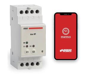 VEMER VE799900 DUO BT - Interruptor Horario Astronómico con Bluetooth y App, Temporizador con 2 Relés, 2 Módulos DIN, Blanco