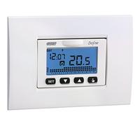 Vemer VN166500 Dafne - Cronotermostato empotrable con programación semanal y alimentación por Pilas, Color Blanco y Antracita
