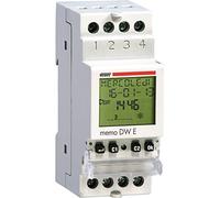 VEMER VP871800 MEMO DW E - Temporizador Horario Digital, Interruptor con Programación Diaria o Semanal, Instalación en Carril DIN, Blanco