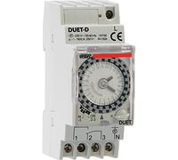 VEMER VP879100 DUET-D - Temporizador Horario Electromecánico, Interruptor con Programación Diaria, Instalación en Carril DIN, Gris Claro