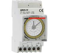 VEMER VP883300 ARVO-W - Interruptor Horario Electromecánico, Temporizador con Programación Semanal, Instalación en Carril DIN, Gris Claro