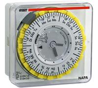 VEMER VP887400 NAPA RW - Interruptor Horario Electromecánico, Temporizador con Programación Semanal, Instalación en Panel, Gris Claro
