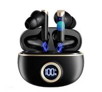 Vemfay Auriculares Inalámbricos Bluetooth 5.4, Auriculares Bluetooth HiFi Estéreo con 4 ENC Mic, 40H Reducción de Ruido Cascos Inalambricos con Pantalla LED, USB-C, IP7 Impermeable, para Android iOS