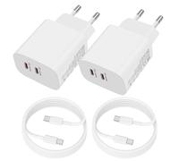 Vemfay USB C Adapter 20 W, Cargador USB C 20W,2PCS 40W con 2x2M Cable Carga Rapida Tipo c para iPhone 16 15 Samsung Galaxy iPad Huawei Xiaomi, Enchufe