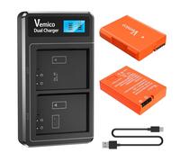 Vemico EN-EL14 EN-EL14a Cargador de Batería Kit 2x1500mAh Batería de Repuesto Paquete de Cargador USB Tipo-C LCD de Doble Ranura para D5100/D5300/D5500/D3100/D5600/D3200/D3300/D5200