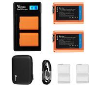 Vemico NP-FW50 Batería Cargador Kit 2 Pack 1200mAh Baterías de Recambio Tipo C Cargador LCD Dual para Alpha 7/A7ii/A7rii/A7sii/A6500/A6400/A6300/A6000/A5100/ZV-E10 (Compatible con el Original)
