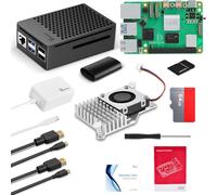 Vemico Raspberry Pi 5 16GB Kit Pi 5 16GB con Tarjeta de 64GB Raspberry Pi 5 Carcasa con Active Cooler Tipo C 5.1V 5A GAN Fuente de Alimentación 2 HD out Cable Lector Tarjetas Adaptador
