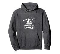 Ven a navegar Aventura náutica Velero Sudadera con Capucha, Unisex para Adultos, Jaspeado Oscuro, XL