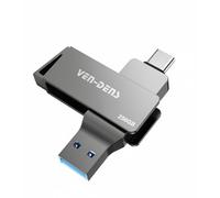VEN-DENS Unidad flash USB 3.2 2 en 1, interfaz dual tipo C y USB-A, almacenamiento externo USB, aleación de zinc de alta velocidad OTG Memory Stick para Android, laptop, MacBook, Windows, smartphone y