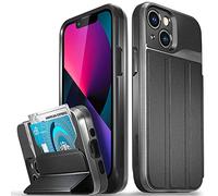VENA vCommute Funda Cartera para Apple iPhone 13 Mini (5.4"-Inch), (Military Grade, Ranuras para Tarjetas) Carcasa de Cuero Case con Función de Soporte - Gris