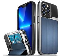 VENA vCommute Funda Cartera para Apple iPhone 13 Pro (6.1"-Inch), (Military Grade, Ranuras para Tarjetas) Carcasa de Cuero Case con Función de Soporte - Azul