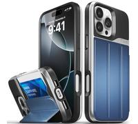 VENA vCommute Funda Cartera para Apple iPhone 16 Pro MAX (6.9"), (Military Grade, Ranuras para Tarjetas) Carcasa de Cuero Case con Función de Soporte - Azul