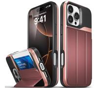 VENA vCommute Funda Cartera para Apple iPhone 16 Pro MAX (6.9"), (Military Grade, Ranuras para Tarjetas) Carcasa de Cuero Case con Función de Soporte - Rojo