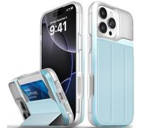 VENA vCommute Funda Cartera para Apple iPhone 16 Pro MAX (6.9"), (Military Grade, Ranuras para Tarjetas) Carcasa de Cuero Case con Función de Soporte - Azul Pastel