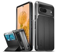 VENA vCommute Funda Cartera para Google Pixel 7, (Military Grade, Ranuras para Tarjetas) Carcasa de Cuero Case con Función de Soporte - Gris