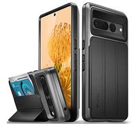 VENA vCommute Funda Cartera para Google Pixel 7 Pro, (Military Grade, Ranuras para Tarjetas) Carcasa de Cuero Case con Función de Soporte - Gris