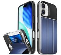 VENA vCommute Funda para iPhone 17, [Protección contra caídas de Grado Militar], Carcasa de Cuero Tipo Cartera, Porta Tarjetas con Soporte - Azul