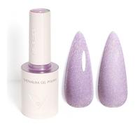 VENALISA Esmaltes Semipermanentes de Uñas en Gel Glitter Morado Claro Pintauñas Semipermanentes UV LED de Larga Duración Apto Para Principiantes Manicura 10ml