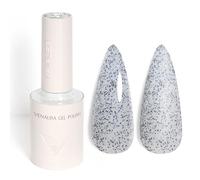VENALISA Esmaltes Semipermanentes de Uñas en Gel Puntos Blancos y Negros White Black Specks Pintauñas Semipermanentes UV LED de Larga Duración Apto Para Principiantes Manicura 10ml