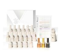 VENALISA Esmaltes Semipermanentes para Uñas 18 Color Juego de esmalte uñas UV Gel Esmalte Blanco Rosa Azul Púrpura Marrón con capa superior y base para gel salón, diseño iniciación manicura V4