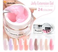 Venalisa-Gel de extensión de uñas, Gel francés Natural de camuflaje, fibra de galaxia, purpurina, extensión de 24 colores, 15ml A17S 15ml