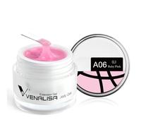 VENALISA - Kit de gel de uñas de color rosa natural, 50 ml, acrílico para uñas, camuflaje tierno, color natural, para constructor, extender, construcción