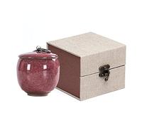Vencede Mini urnas de cerámica artesanal, urnas de cremación de cerámica, urnas de cremación de cenizas conmemorativas, hermoso recuerdo de cenizas, cerámica sellada (rojo)