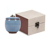 Vencede Urnas de cerámica artesanales para mascotas, urnas de cremación, urnas de cerámica, cenizas conmemorativas de recuerdo, hermoso recuerdo de cenizas, cerámica sellada (azul)