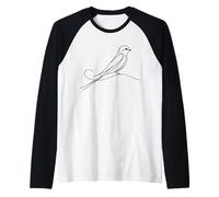 Vencejo Arte Lineal Observador Aves Camiseta Manga Raglan
