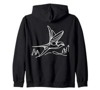 Vencejo Arte Lineal Observador Aves Sudadera con Capucha