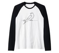 Vencejo Arte Lineal Observador de Aves Camiseta Manga Raglan