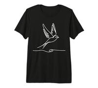 Vencejo Arte Lineal Observador de Aves Camiseta Premium