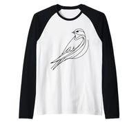 Vencejo Arte Lineal Ornitólogo Camiseta Manga Raglan