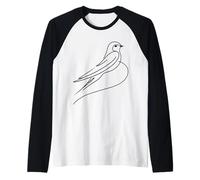 Vencejo Arte Lineal Ornitólogo Camiseta Manga Raglan