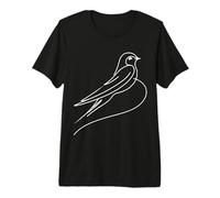 Vencejo Arte Lineal Ornitólogo Camiseta Premium