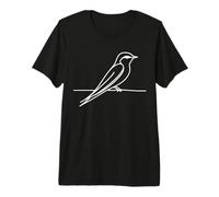 Vencejo Arte Lineal Ornitólogo Camiseta Premium