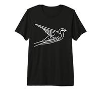 Vencejo Arte Lineal Ornitólogo Camiseta Premium