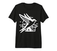 Vencejo Arte Lineal Ornitólogo Camiseta Premium