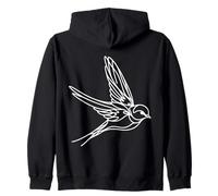 Vencejo Arte Lineal Ornitólogo Sudadera con Capucha