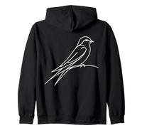 Vencejo Arte Lineal Ornitólogo Sudadera con Capucha