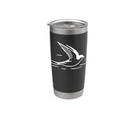 Vencejo arte lineal Ornitólogo Vaso térmico de acero inoxidable de doble pared