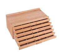 Vencer Caja de almacenamiento de arte de bambú de 6 cajones para lápiz, bolígrafo, pastel, juego de marcadores, VAO-007