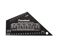 Vencetmat Medidor de acción de cuerda de guitarra, regla de altura de cuerda, balancín de traste de guitarra, guía de nivelación de trastes, atrapador de trastes, 1 mm de grosor, grabado láser