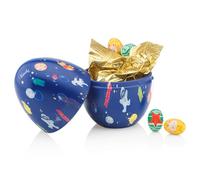 Venchi - Hucha de Lata en Forma de Huevo con 9 Huevos de Chocolate, Sabores Surtidos con Pistachos, Almendras y "Avellana Piamonte", Sin Gluten, 100 gr, Colección Pascua, Idea de Regalo