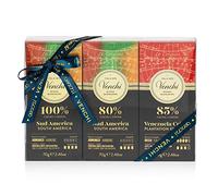 Venchi - Kit de 6 Tabletas de Chocolate Negro de América del Sur 80 %, 85 % y100 %, 420 g - Sin Gluten - Vegano