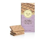 Venchi - Tableta Cremino Caramel Gold, con Chocolate Negro, Chocolate Blanco y Pasta de Almendra, 110 g, Sin Gluten, Sin Colorantes y Sin Conservantes